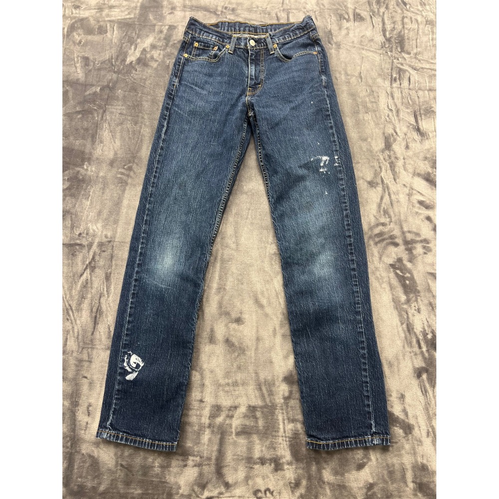 Levi's 550 Relaxed Fit Jeans Mens 30x34 Blue Dark‎ Wash Paint Splatter Workwear